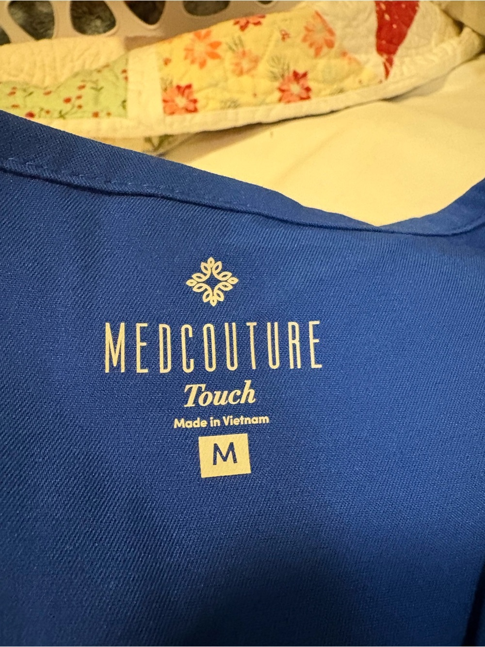 Med Couture Women's V-Neck Scrub Top in Royal Blue - Picture 2 of 2